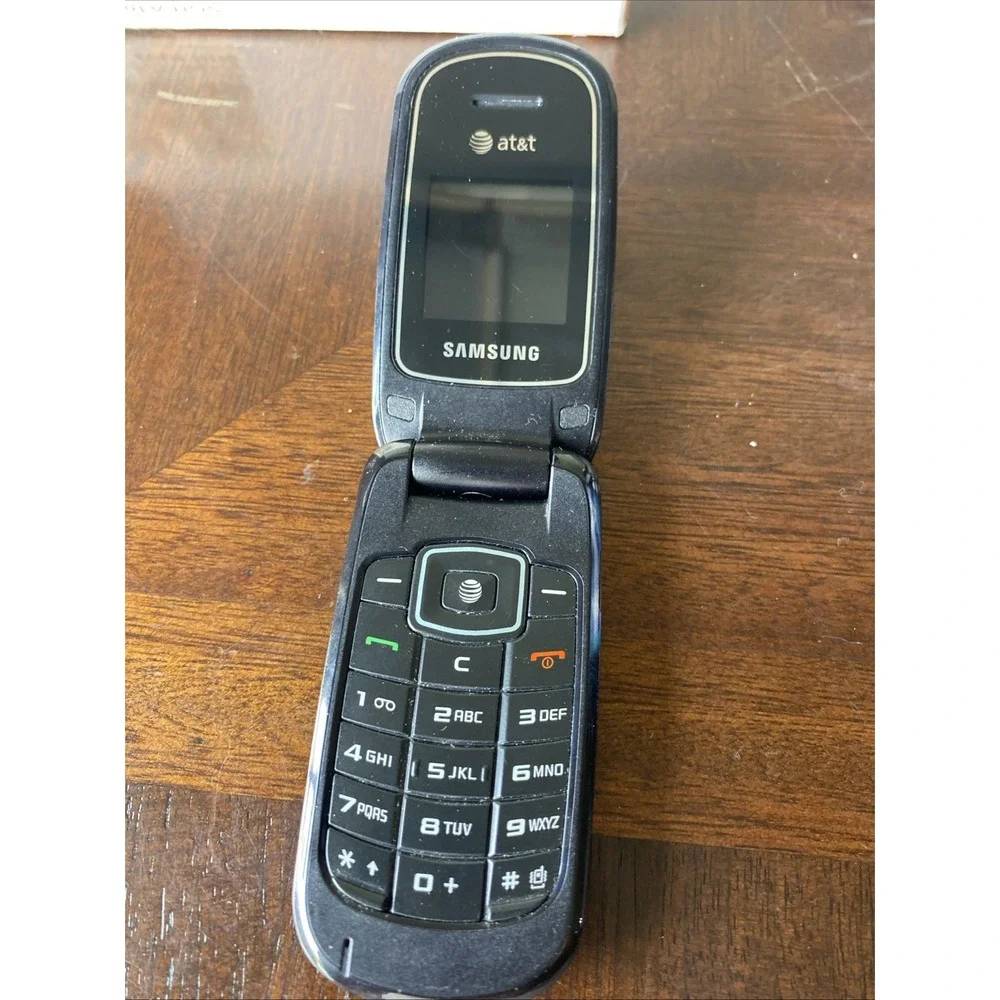 Samsung SGH-A107 AT&T Cellular Flip Phone Silver Black Vintage Untested
